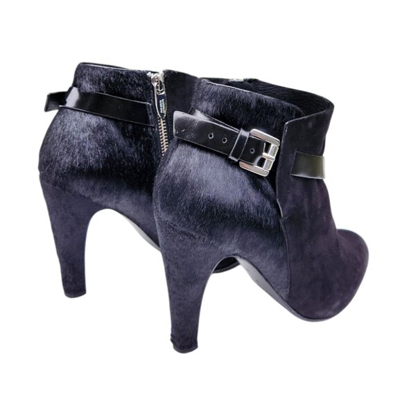 Sigerson Morrison Suede Calf Hair Pony Lux Black Ankle Boots Size 7 - Picture 7 of 13